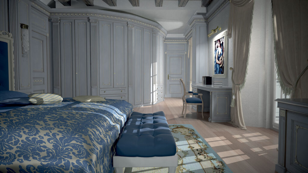 camera da letto armadio e boiserie-turati boiseries
