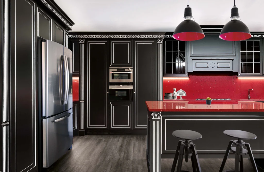 cucina laccata nera a disegno-turati boiseries