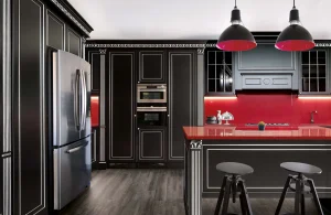 cucina laccata nera a disegno-turati boiseries