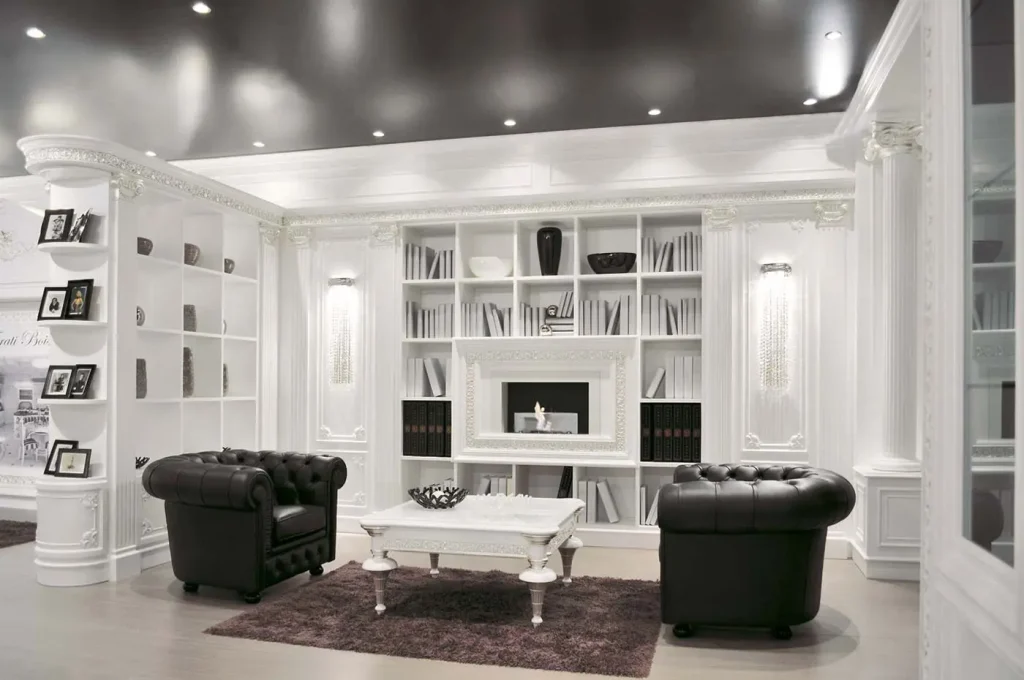 parete libreria bianca chester-turati boiseries