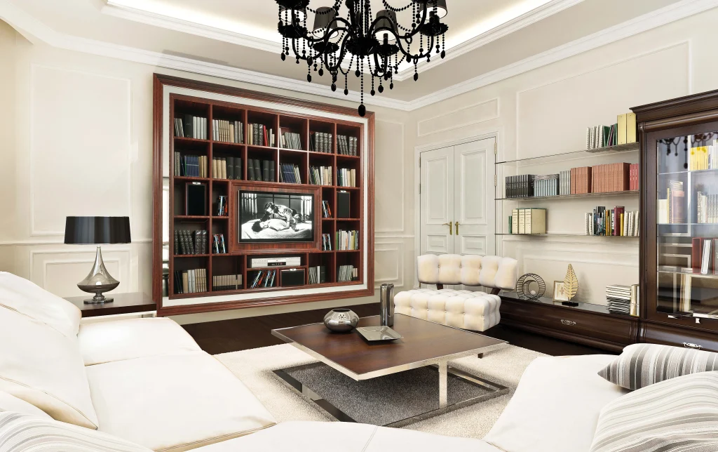 parete tv e cornice-turati boiseries