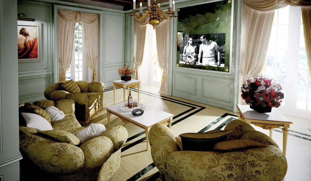 soggiorno classico parete tv-turati boiseries